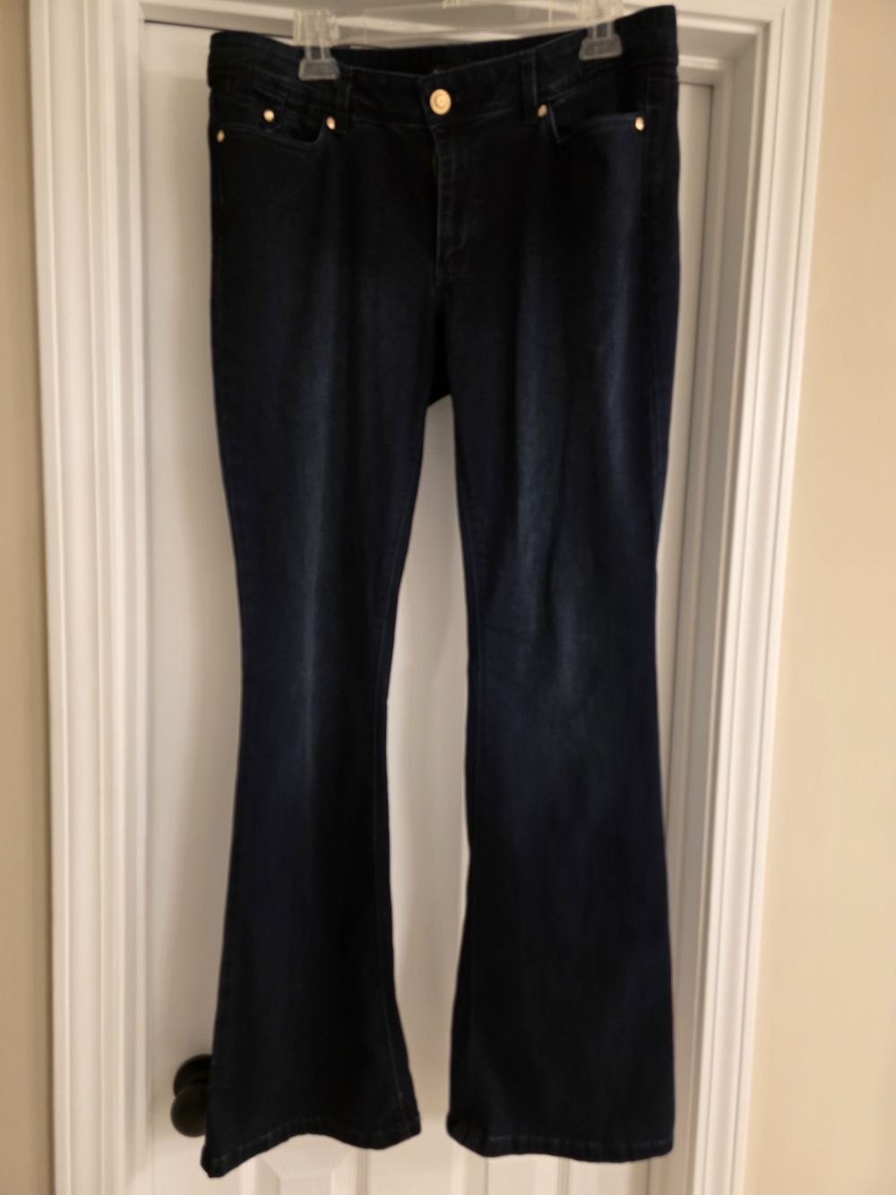 White House Black Market Dark Indigo Flared Jeans